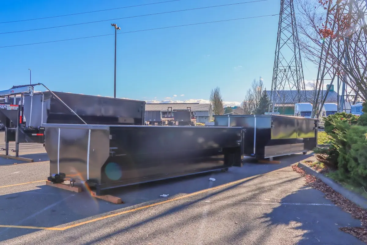 Roll-off dumpster ready for waste disposal at job site for Commercial Dumpster Rental in Everman